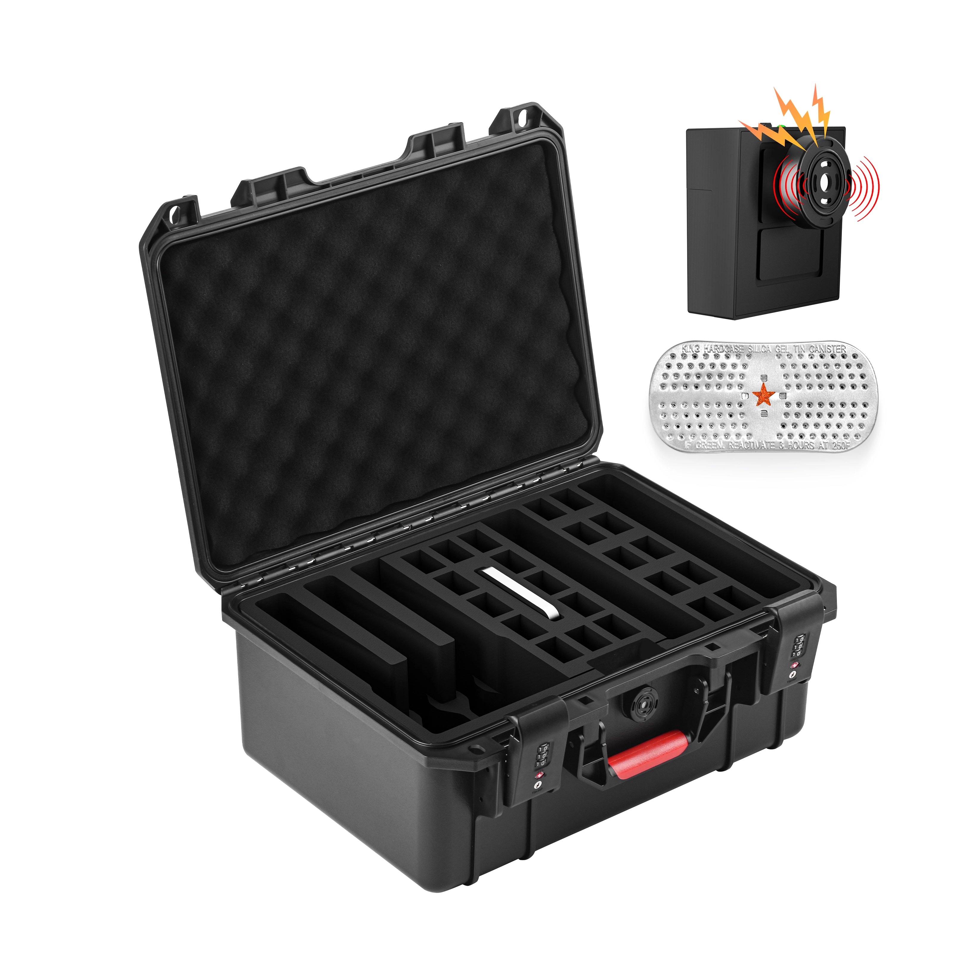 16" Smart Security Pistol Hard Case with Tilt-Sensor Alarm