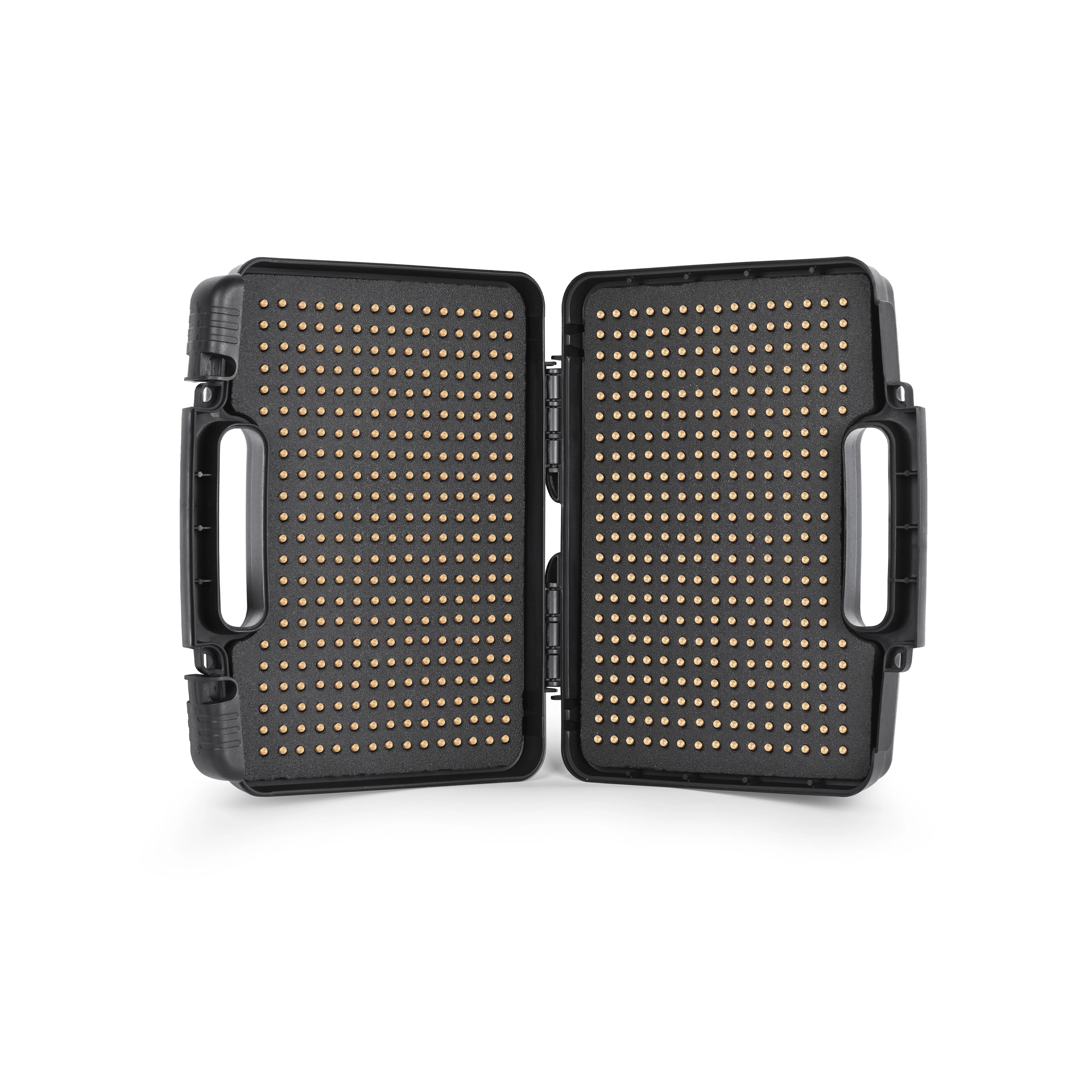 Full interior view of the 22LR waterproof ammo storage case displaying premium foam cushioning for 640 rounds.
