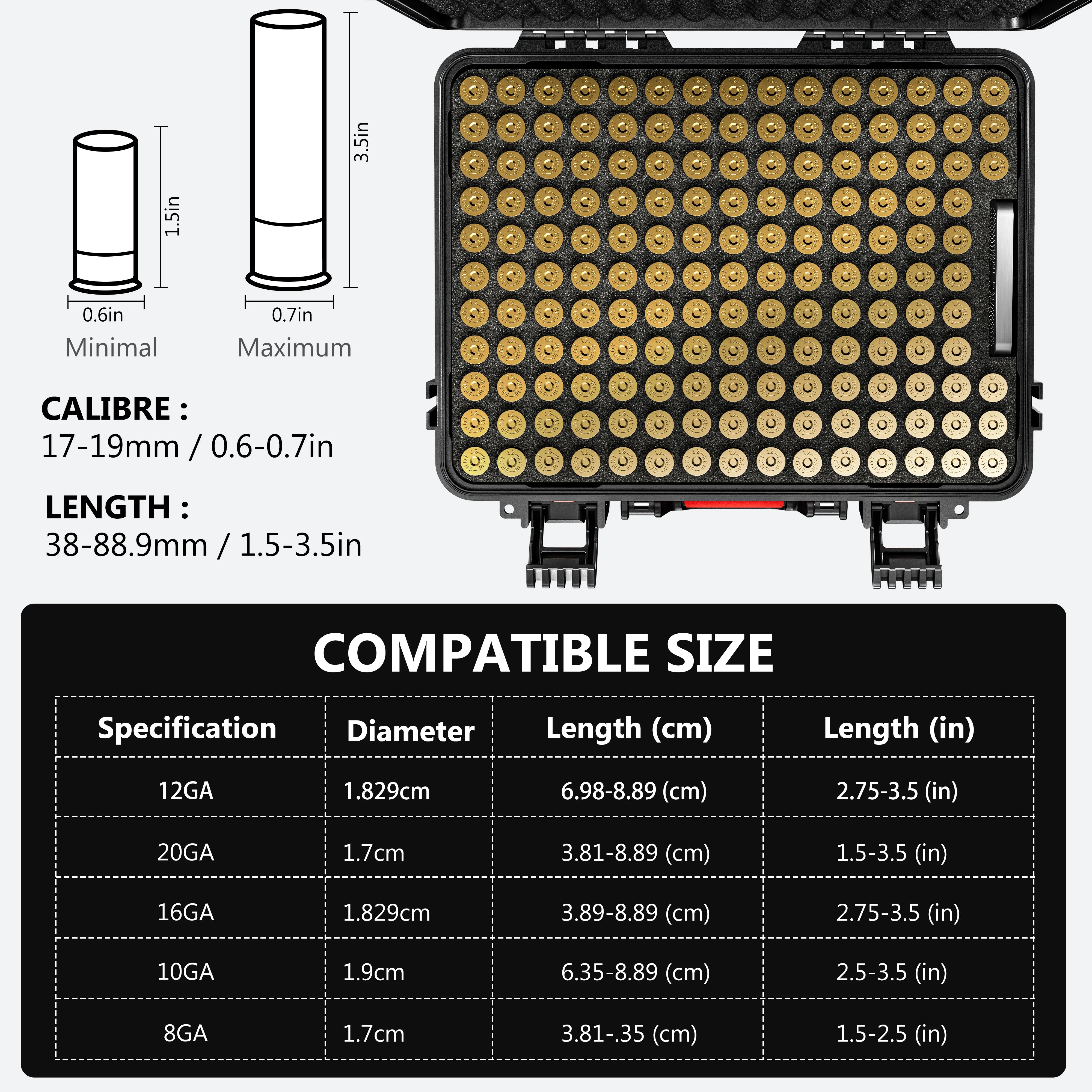 16"  Ammo Storage Case 160 Round