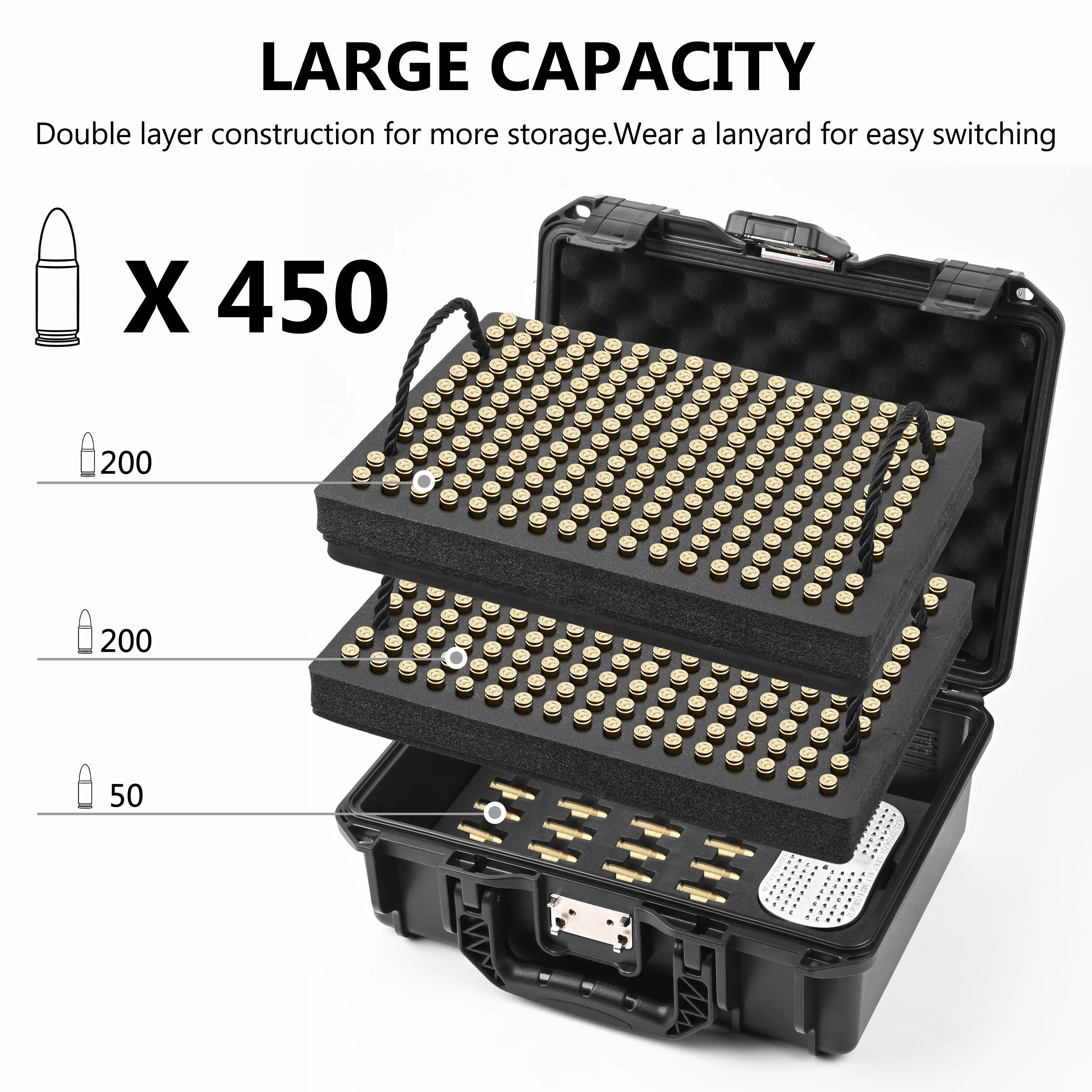 11" 9mm Storage Case With TSA Lock 450 Round