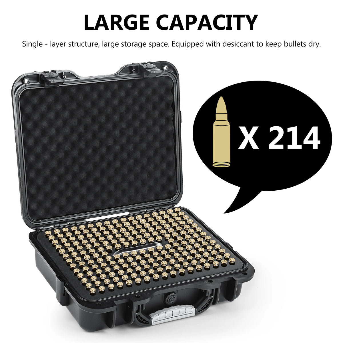 12" 12mm Ammo Storage Case 214 Round