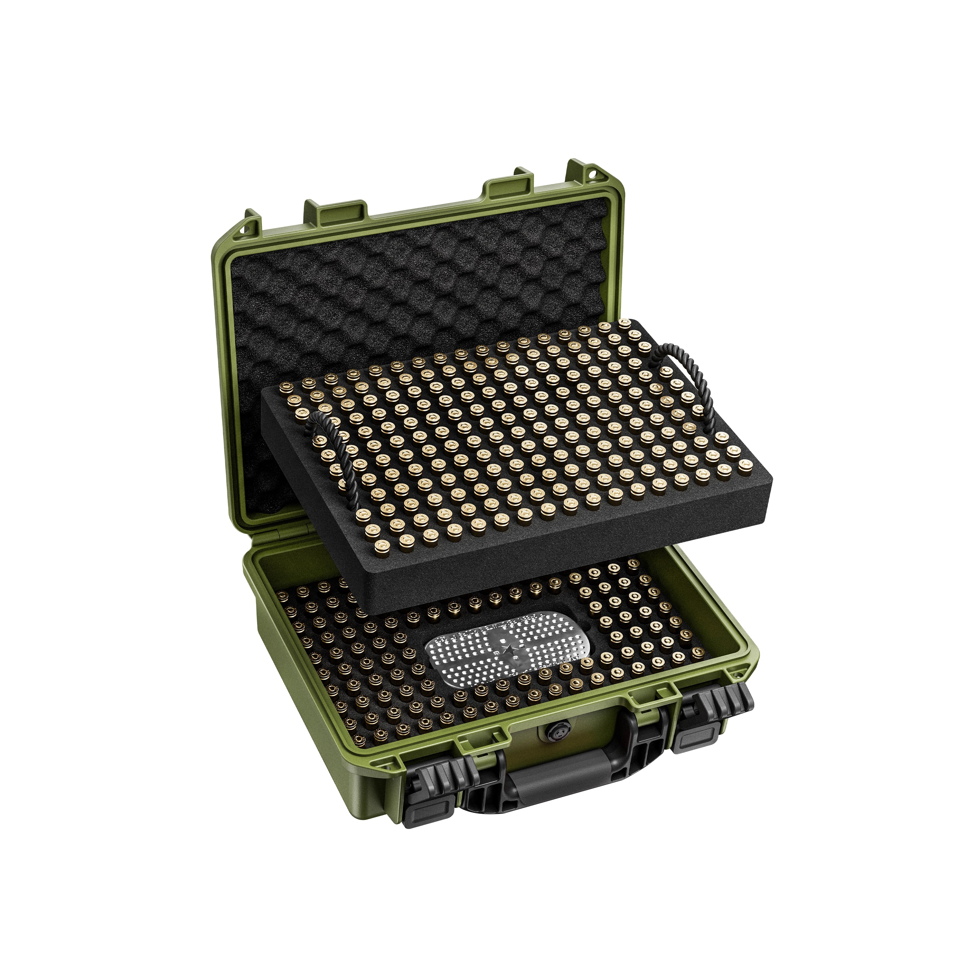 11" 9mm Bullet Storage Case- Military Green 350 Round