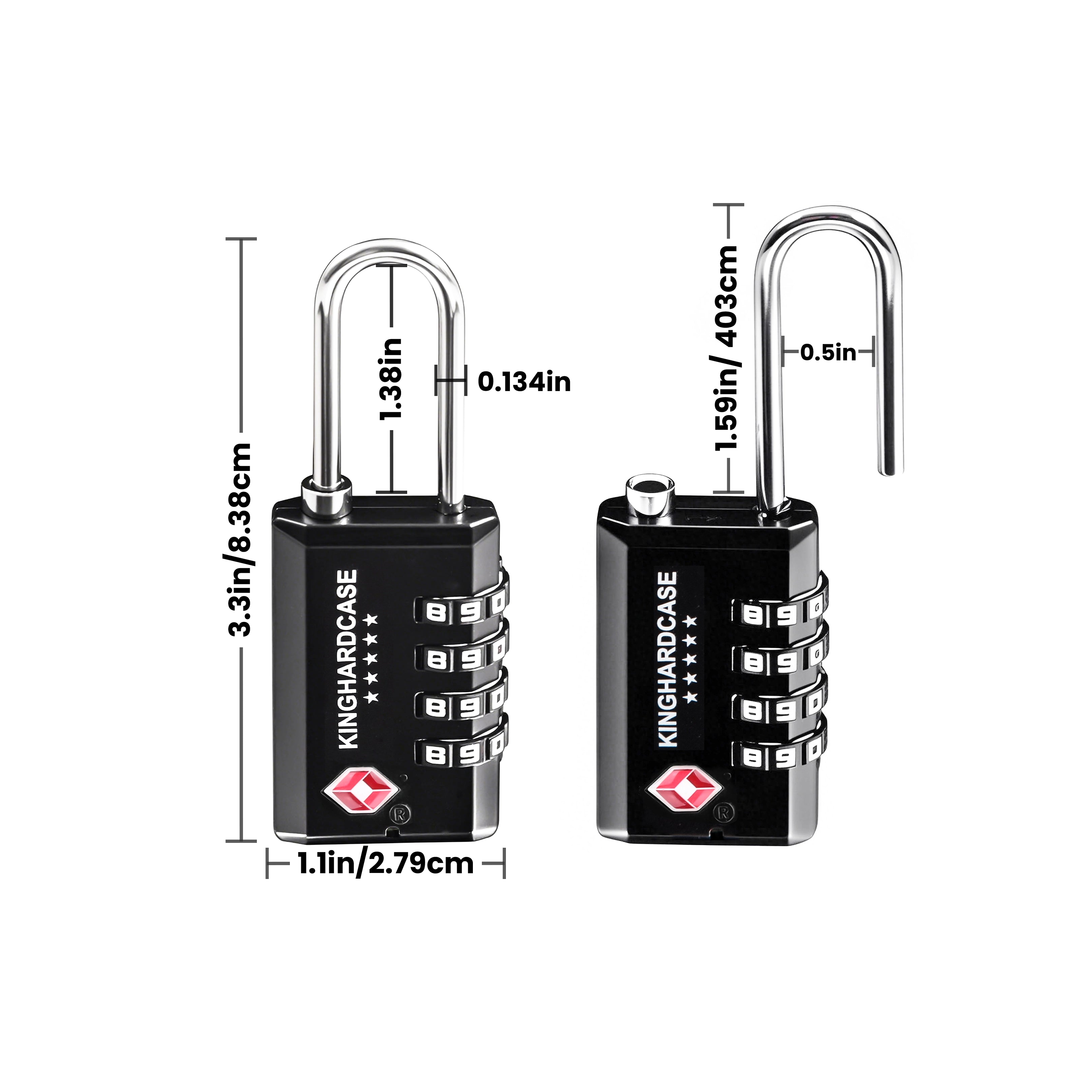 4-Digit Black TSA Combination Lock