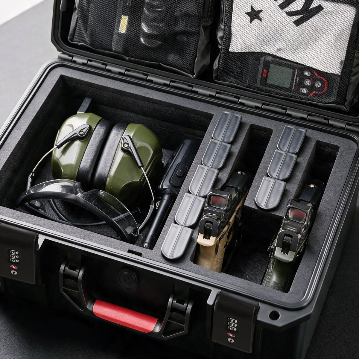 16" Q7 Two-Pistol Tactical Case with Mesh Pocket & TSA Lock