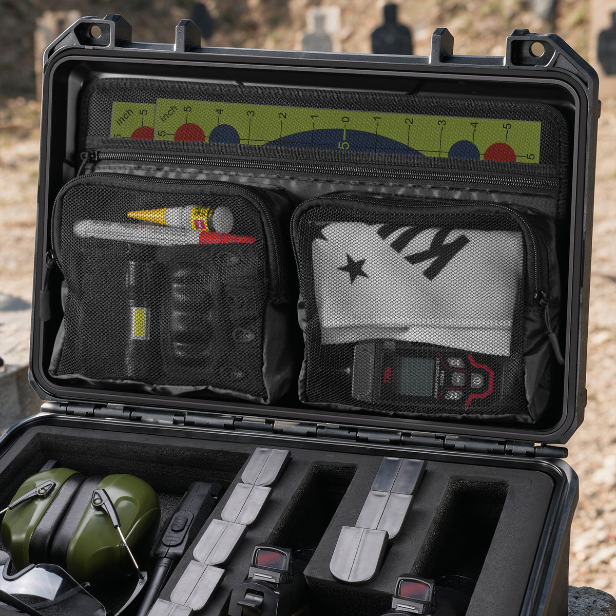 16" Q7 Two-Pistol Tactical Case with Mesh Pocket & TSA Lock