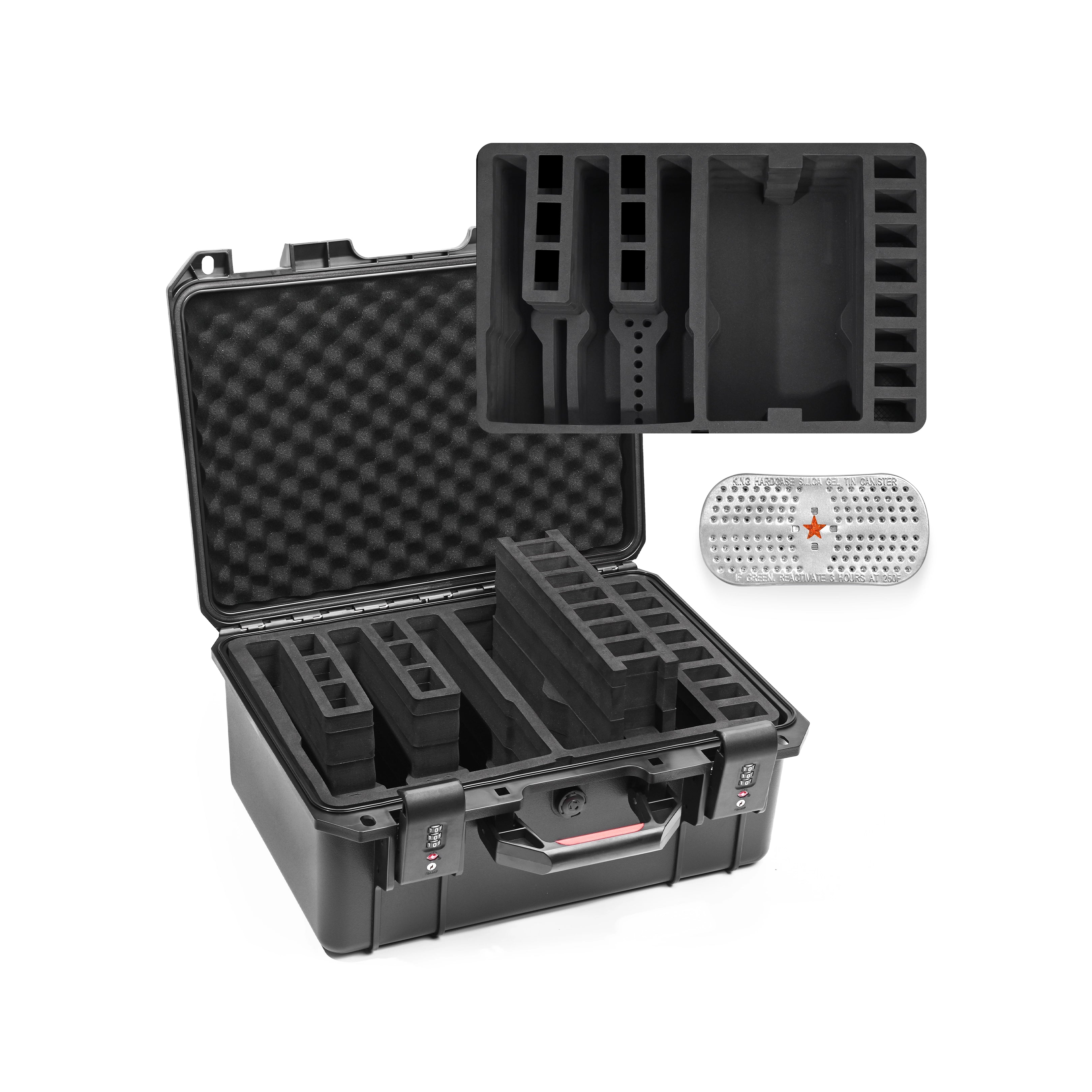 16" 5 Pistol Case & 21 Magazines– Pre-Cut Muti-Storage Case With TSA Lock