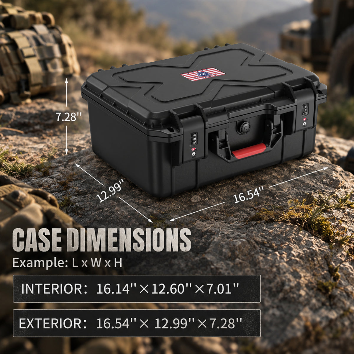 16" Q7 Two-Pistol Tactical Case with Mesh Pocket & TSA Lock