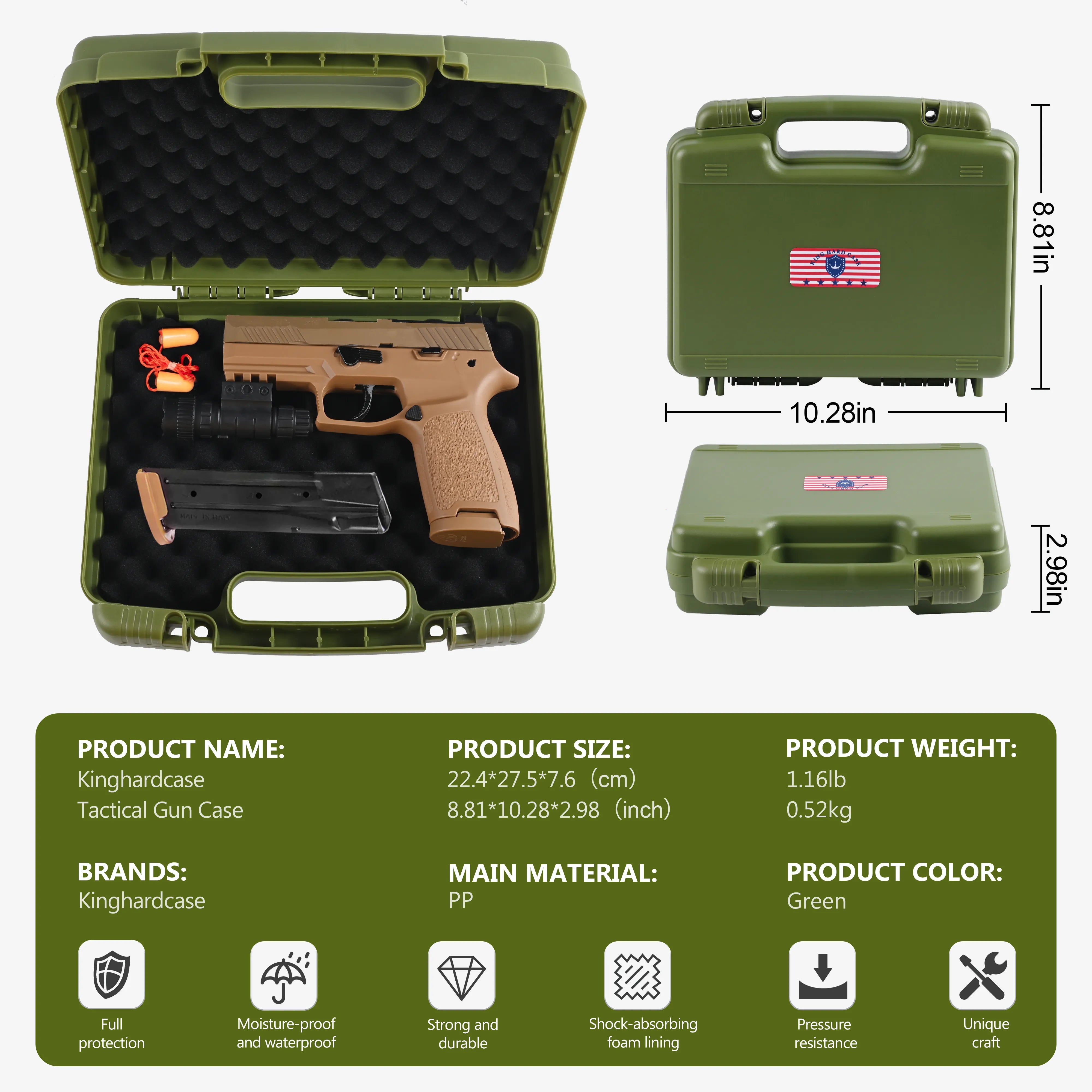 Maximize your storage with enough capacity for 2 firearms and extra mags in one secure waterproof weapon case.